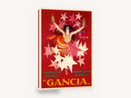 Gancia Starburst Lady, vintage gancia vermouth advertising poster, stretched canvas wall art print ready to hang