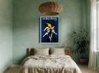 Leaping Stocking Trio vintage canvas print on the wall of a bedroom