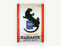Cat on the Radiante, vintage canvas wall art print, front view