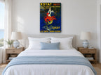 Mermaid of Royat vintage canvas print on the wall of a coastal bedroom
