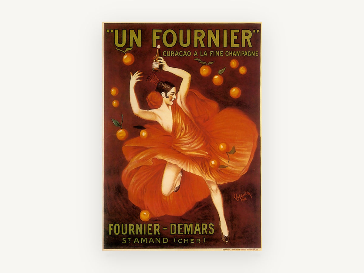 Dancing in Orange Silk, vintage canvas wall art print, front view
