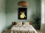 Cinzano Midnight Toast vintage canvas print on the wall of a bedroom