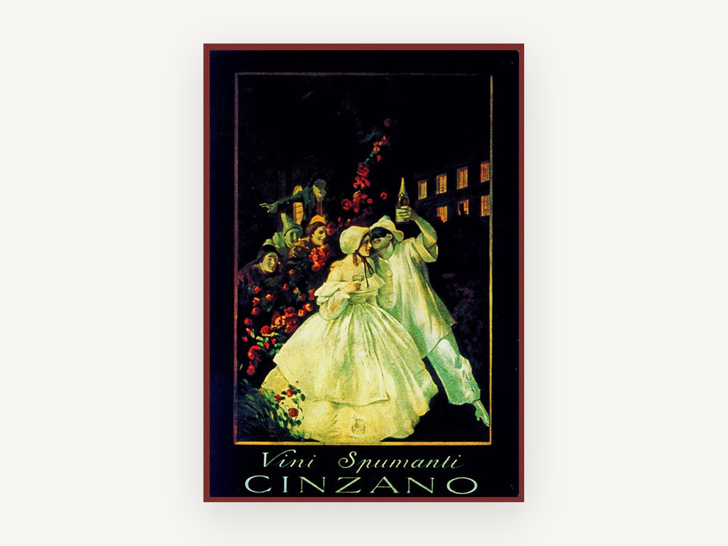 Cinzano Midnight Toast, vintage canvas wall art print, front view