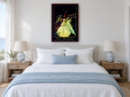 Cinzano Midnight Toast vintage canvas print on the wall of a coastal bedroom