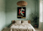 Green Rider Klaus vintage canvas print on the wall of a bedroom