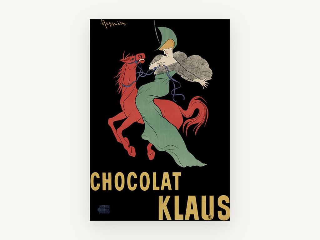 Green Rider Klaus, vintage canvas wall art print, front view