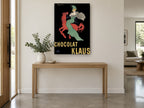 Green Rider Klaus vintage canvas print on the wall of a entry hall