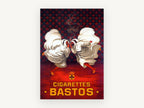 Two Hooded Smokers, vintage canvas wall art print, front view