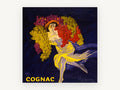 Dancing Grape Girl, vintage canvas wall art print, front view