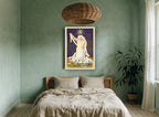 Nurse and Bandages vintage canvas print on the wall of a bedroom
