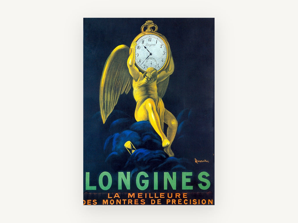 Winged Time Bearer, vintage canvas wall art print, front view