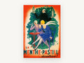 Menthe-Pastille Café Terrace, vintage canvas wall art print, front view