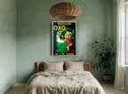 Oxo Soup Tureen Girl vintage canvas print on the wall of a bedroom
