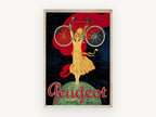 Peugeot Bicycle Victory, vintage canvas wall art print, front view