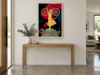 Peugeot Bicycle Victory vintage canvas print on the wall of a entry hall