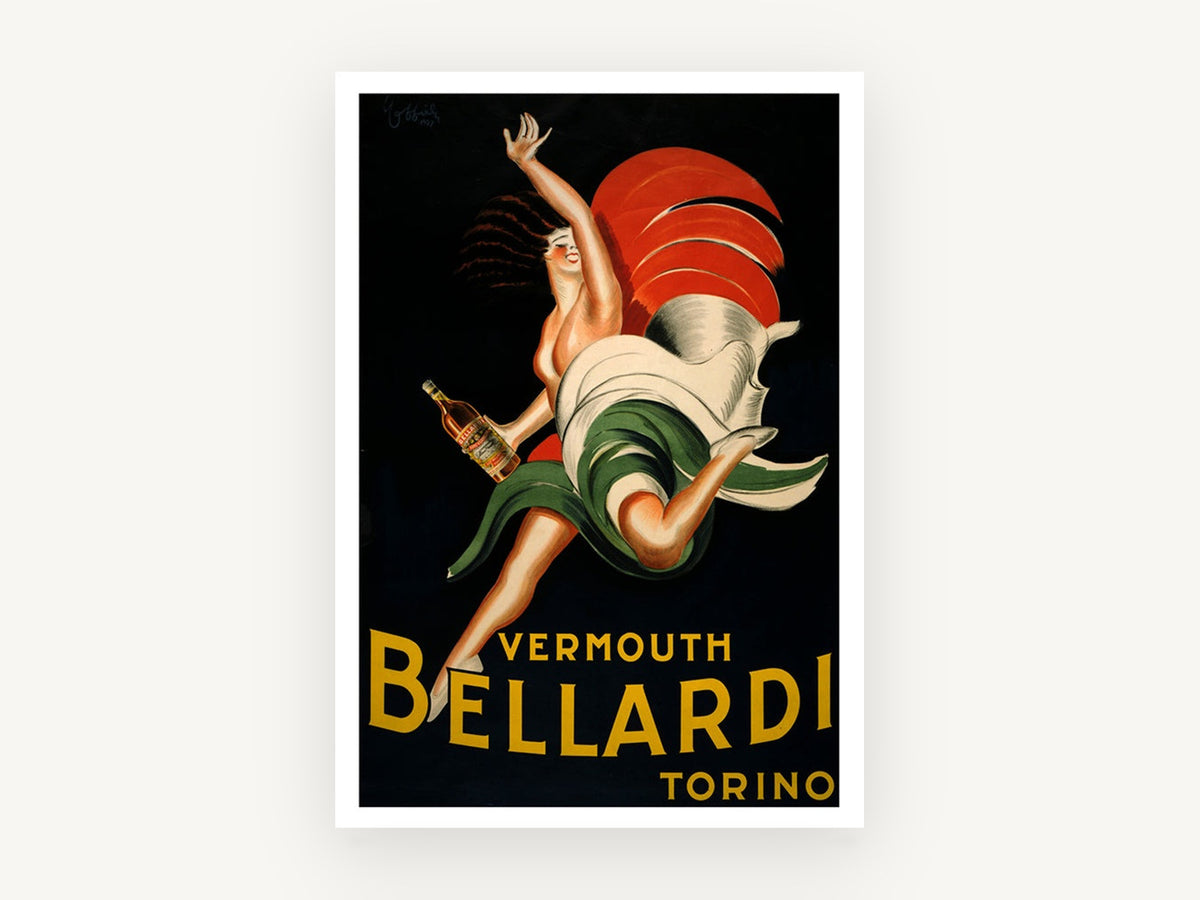 Dancing Bellardi Vermouth, vintage canvas wall art print, front view