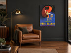 Pâte Éclair Stove Polish vintage canvas print on the wall of a charcoal living room