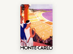 Monte-Carlo Courtside View, vintage canvas wall art print, front view
