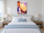 Monte-Carlo Courtside View vintage canvas print on the wall of a coastal bedroom