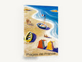 Plages de France, vintage french beach travel poster, stretched canvas wall art print ready to hang