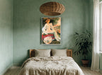 Plombières Les Bains vintage canvas print on the wall of a bedroom