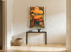 Toulouse by the River vintage canvas print on the wall of a hallway