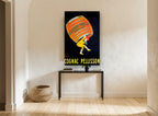 Barrel Boy Cognac vintage canvas print on the wall of a hallway