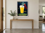Frog at the Brasserie vintage canvas print on the wall of a entry hall