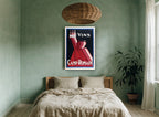 Camp Romain Wine Trio vintage canvas print on the wall of a bedroom