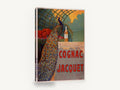 Peacock and Cognac Bottle, vintage peacock cognac advertising poster, stretched canvas wall art print ready to hang