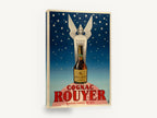 Starlit Cognac Angel, vintage cognac rouyer advertising poster, stretched canvas wall art print ready to hang