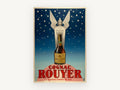 Starlit Cognac Angel, vintage canvas wall art print, front view