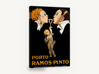 Cupid's Glass of Port, vintage porto ramos-pinto advertising poster, stretched canvas wall art print ready to hang