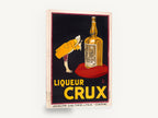 Crux Under the Glass, vintage liqueur crux cognac poster, stretched canvas wall art print ready to hang