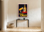Crux Under the Glass vintage canvas print on the wall of a hallway