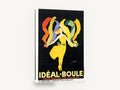 Dancing in Ribbons, vintage french dye advertising poster, stretched canvas wall art print ready to hang