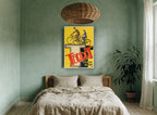 Terrot Riders Dijon vintage canvas print on the wall of a bedroom