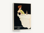 Lady With Cognac, vintage cognac advertising poster, stretched canvas wall art print ready to hang