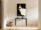 Lady With Cognac vintage canvas print on the wall of a hallway