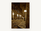 Lantern Lane, vintage canvas wall art print, front view