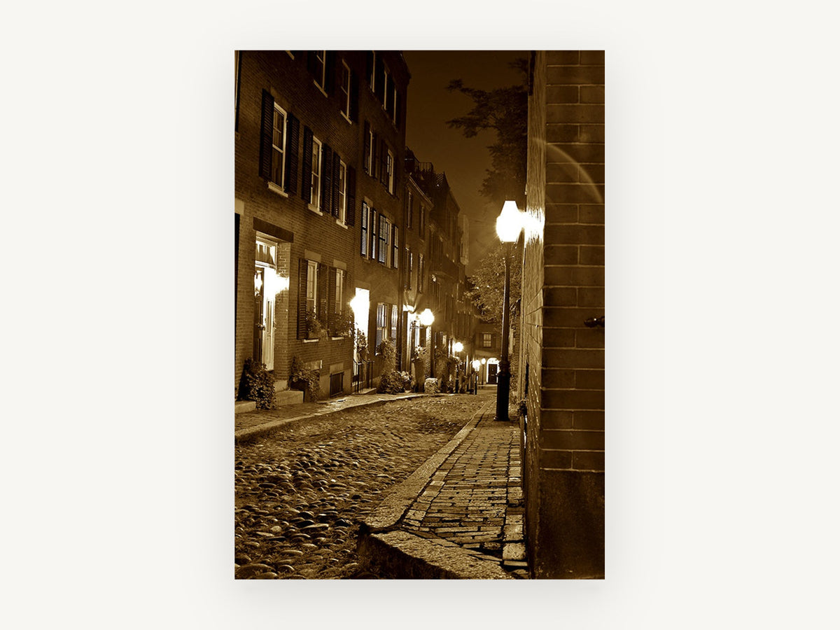 Lantern Lane, vintage canvas wall art print, front view