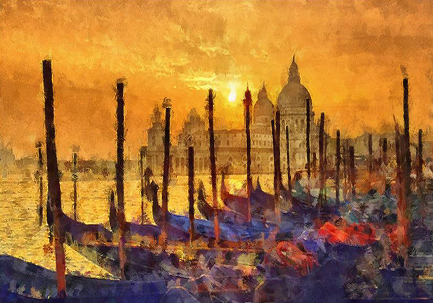 Venice at Sunset Wall Art Print