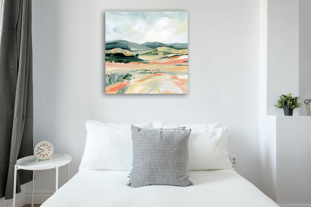 Vermillion Landscape I Wall Art Print on the wall