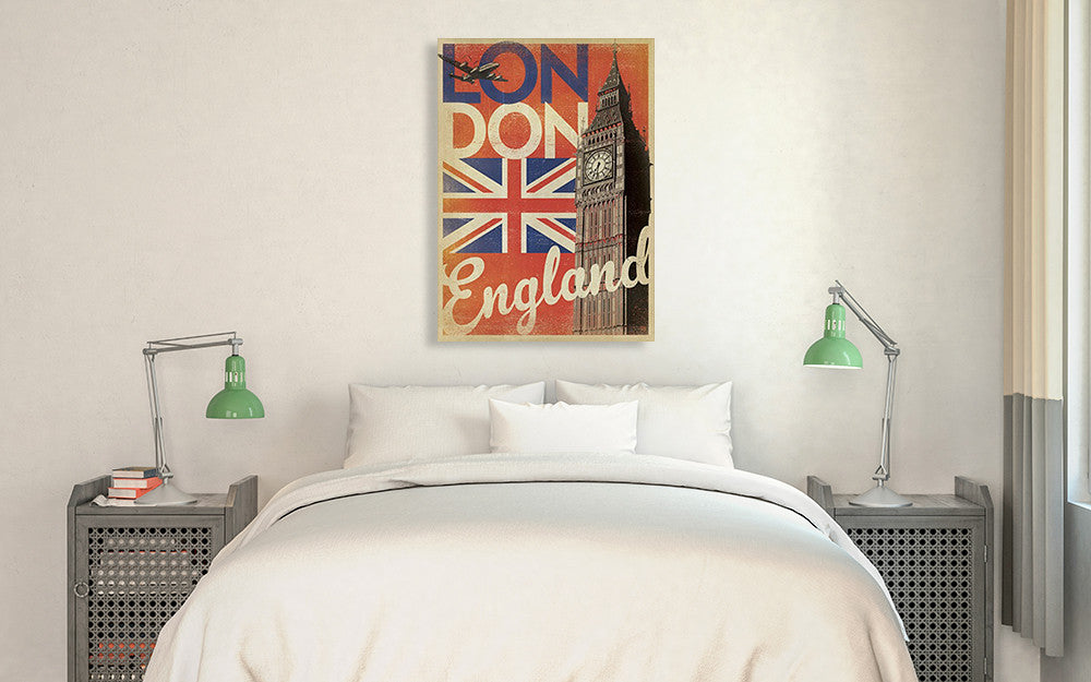 Vintage London Big Ben Wall Art Print on the wall