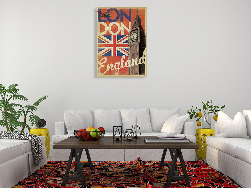 Vintage London Big Ben Wall Art Print on the wall