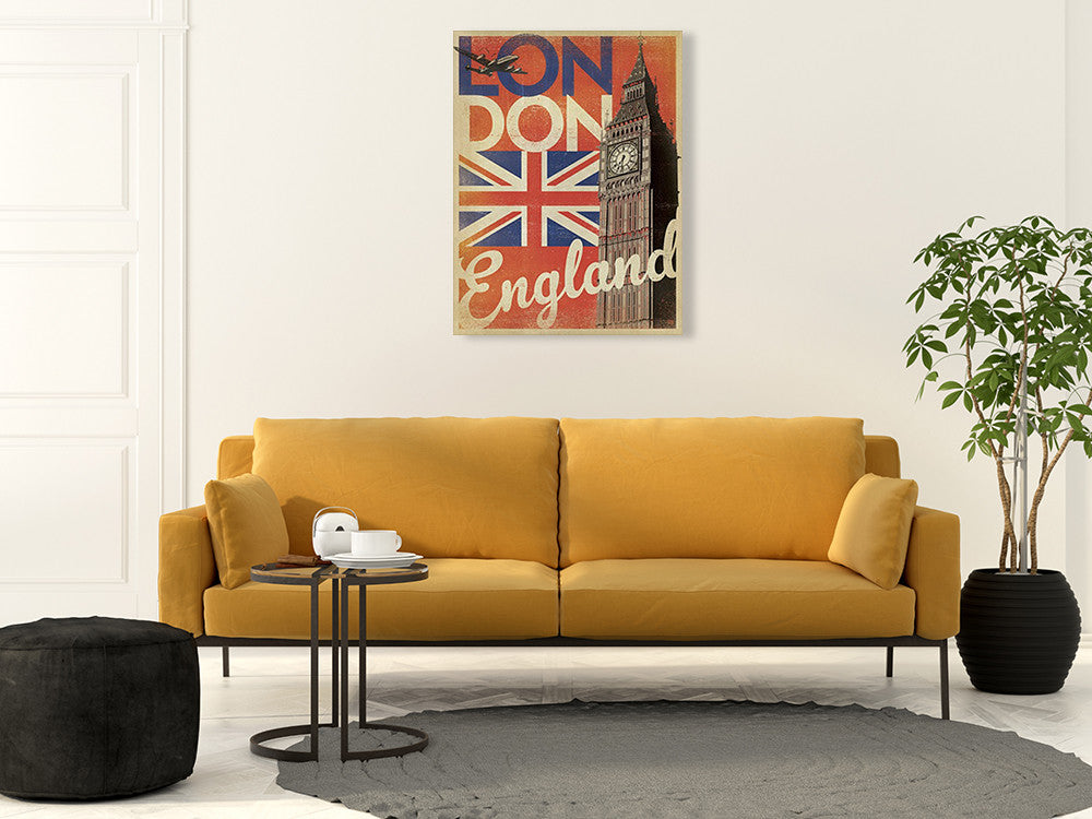 Vintage London Big Ben Wall Art Print on the wall