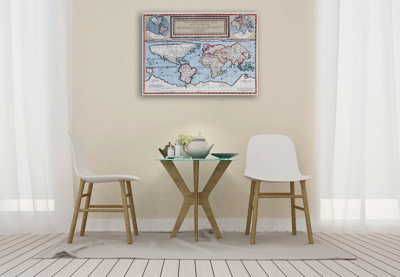 Vintage Map II Wall Art Print on the wall