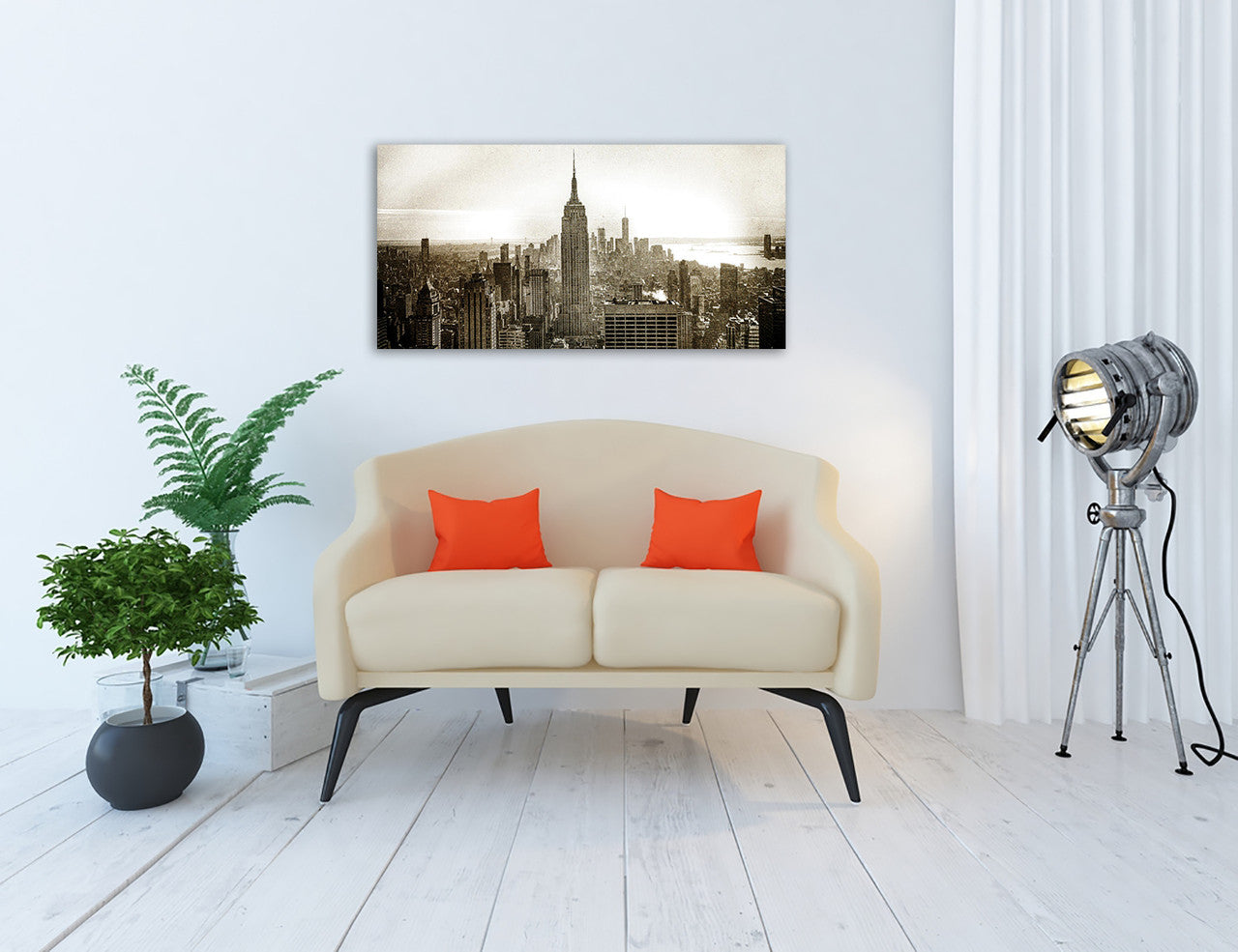 Vintage New York City Wall Art Print on the wall