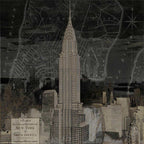 Vintage New York in Black II Wall Art Print
