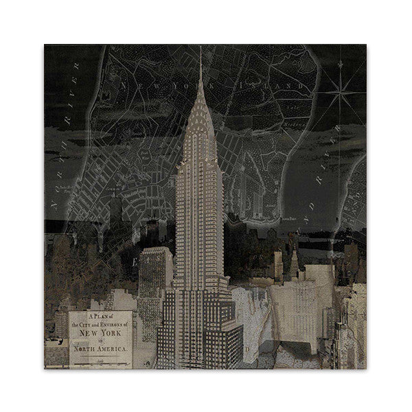 Vintage New York in Black II Wall Art Print